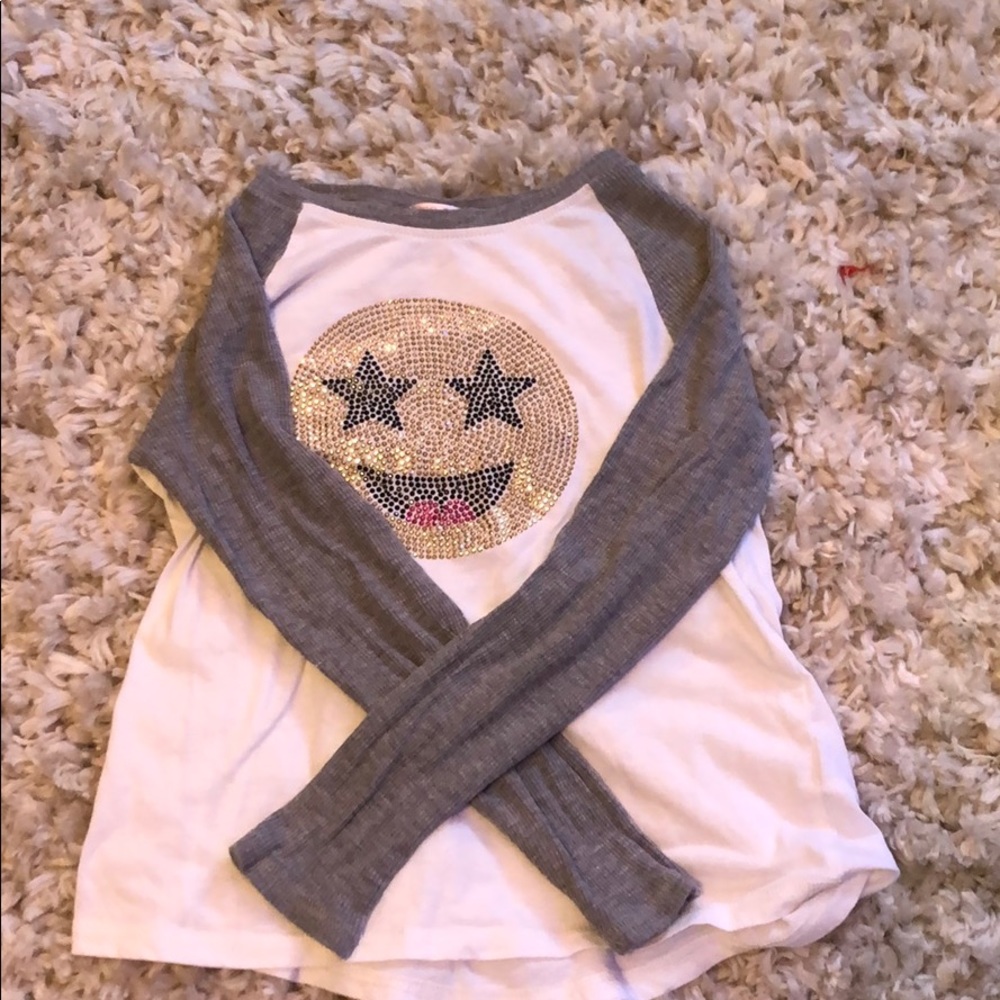 Adorable emoji children long sleeve shirt.